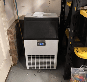 Euhomy IM-02 Ice Maker placed in a garage